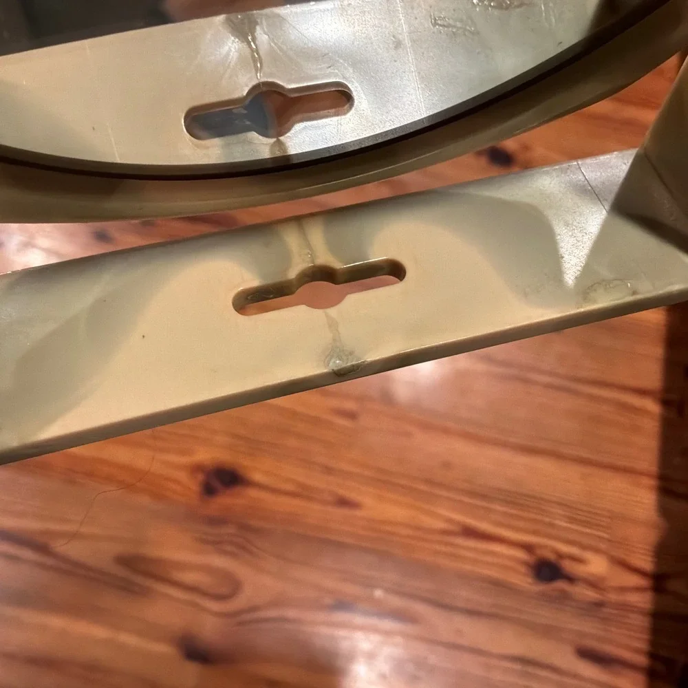 VTG Marbled Green Swivel Vanity Mirror Double Sided Magnifying Tabletop Wall